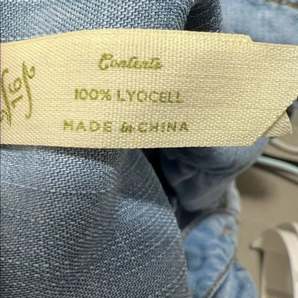 Matilda Jane Blue Chambray denim shirt with ruffle details size 16